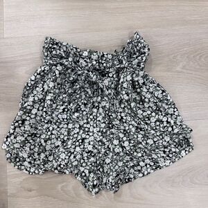 PATRONS OF PEACE Skort Girls XS Floral Elastic Waist with Tie